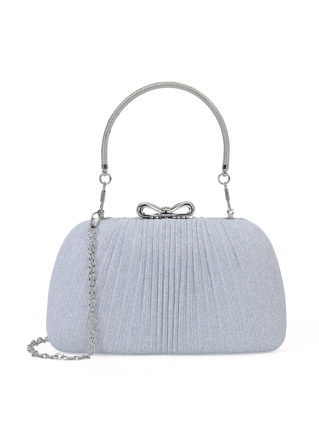 Barnet Small Frame Clutch Silver