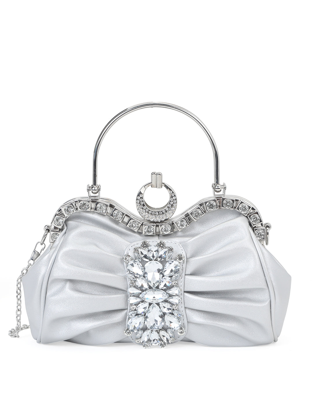 Kingston Small Frame Clutch Silver