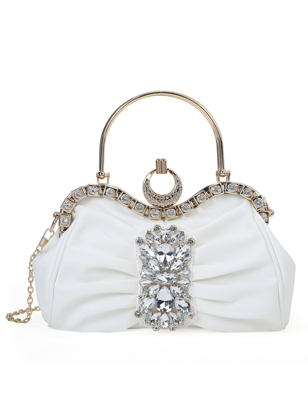 Kingston Small Frame Clutch White