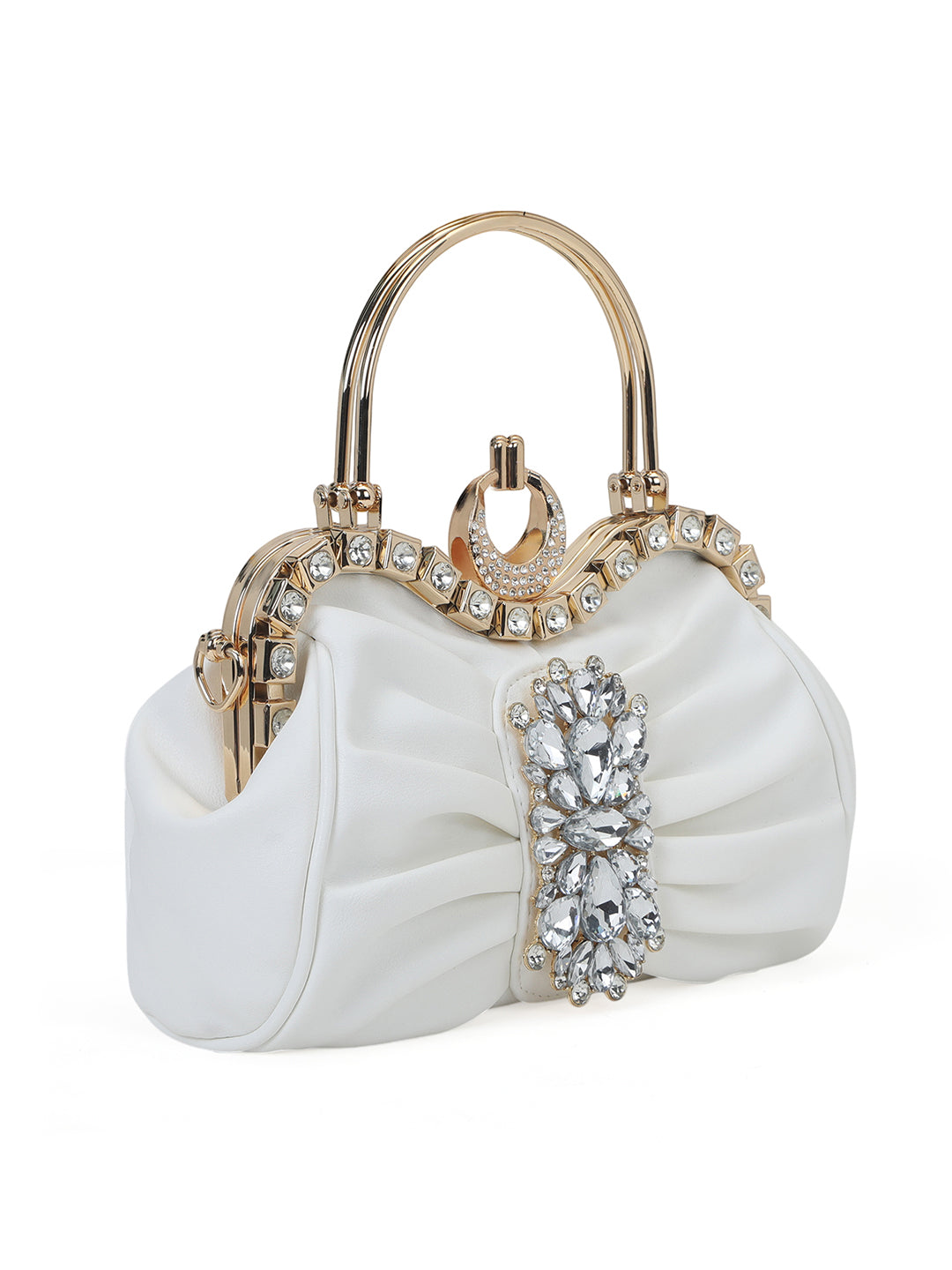 Kingston Small Frame Clutch White