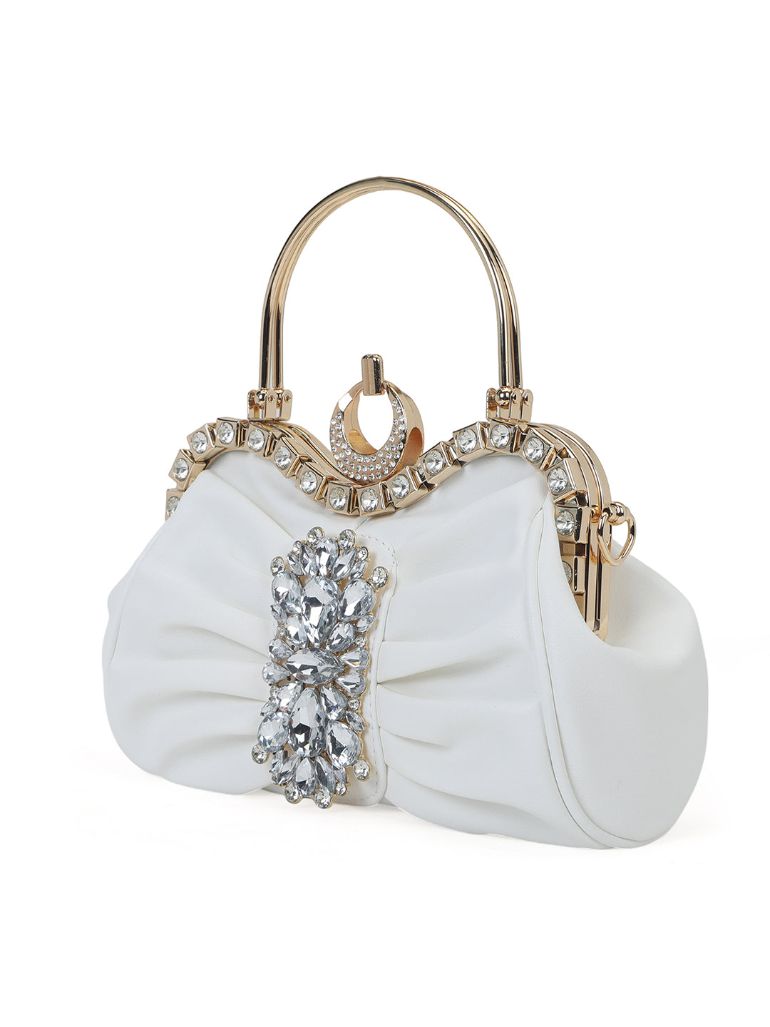 Kingston Small Frame Clutch White