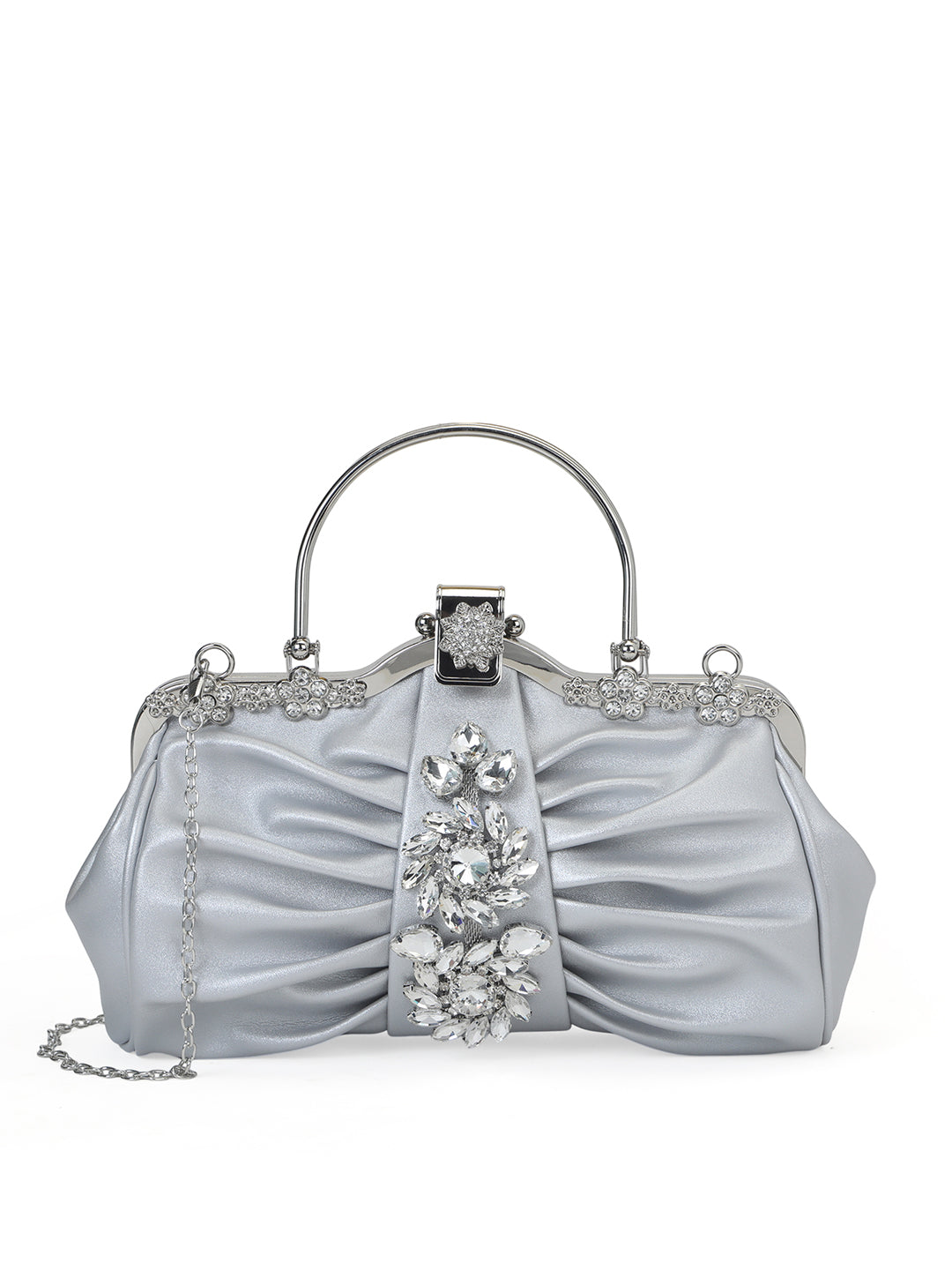 Ealing Small Handle Clutch Silver