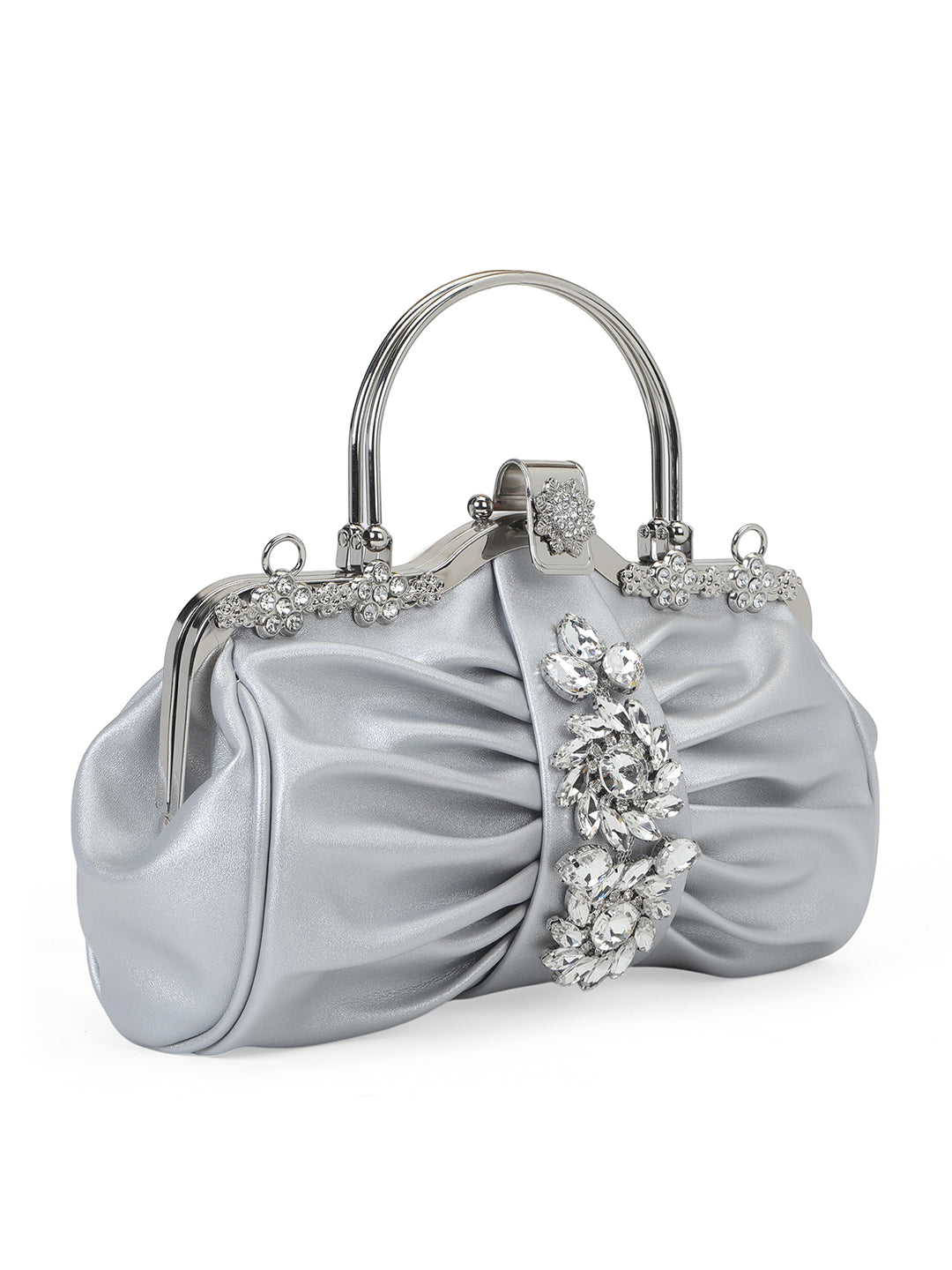 Ealing Small Handle Clutch Silver