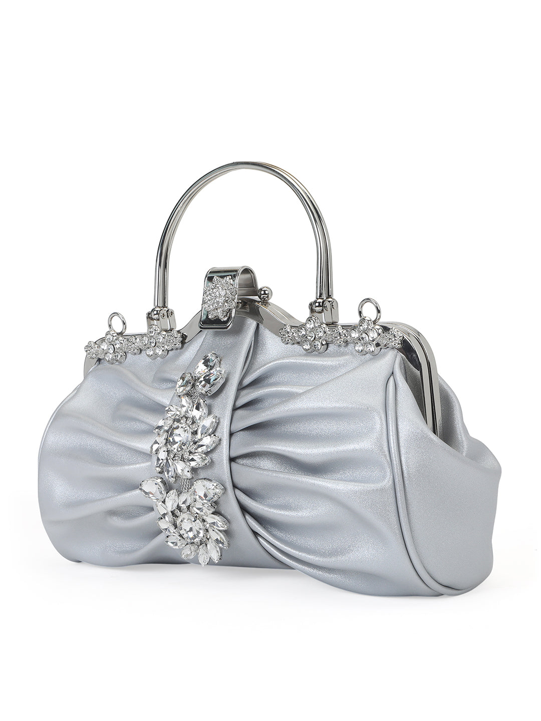 Ealing Small Handle Clutch Silver