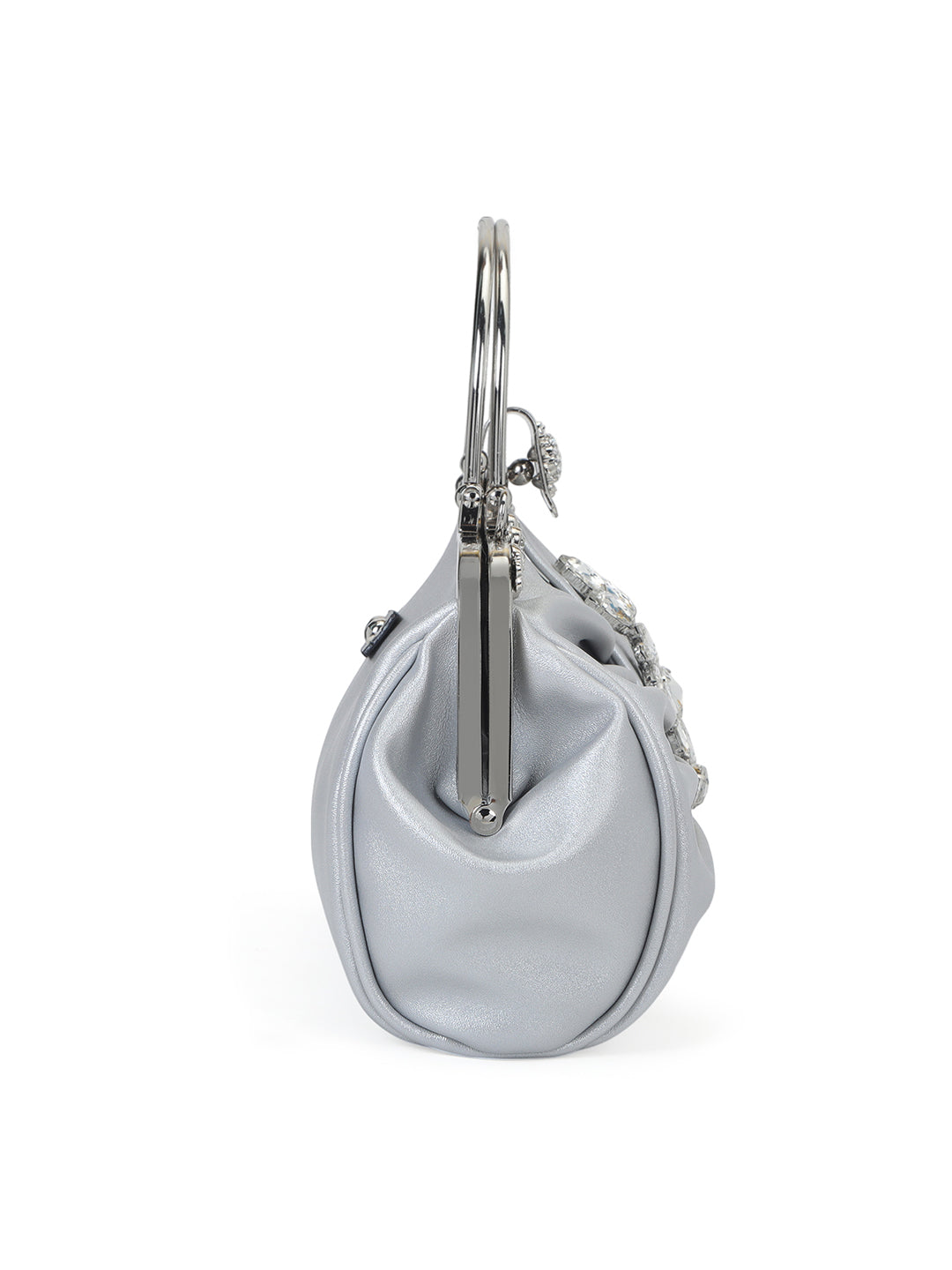 Ealing Small Handle Clutch Silver