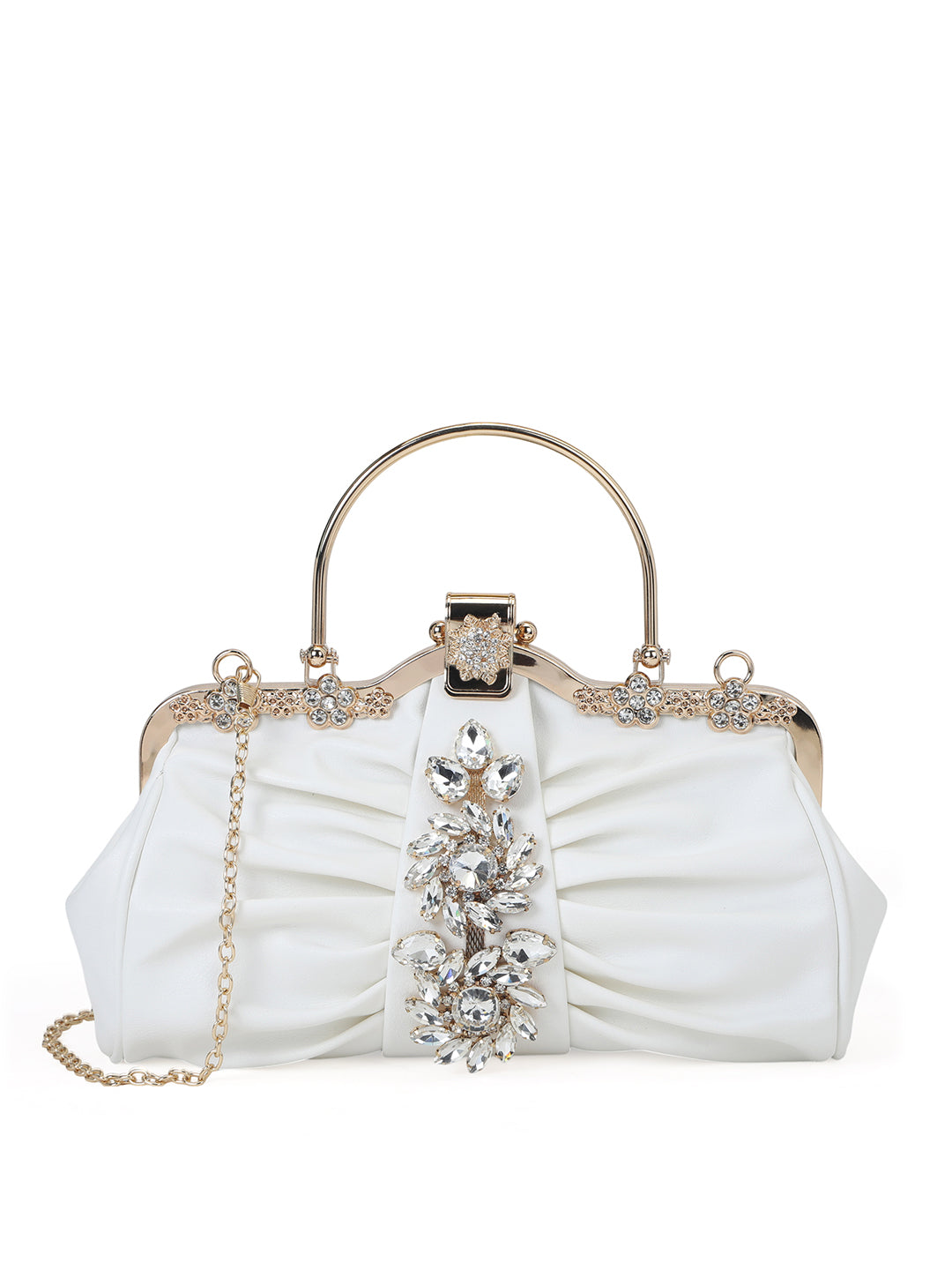 Ealing Small Handle Clutch White