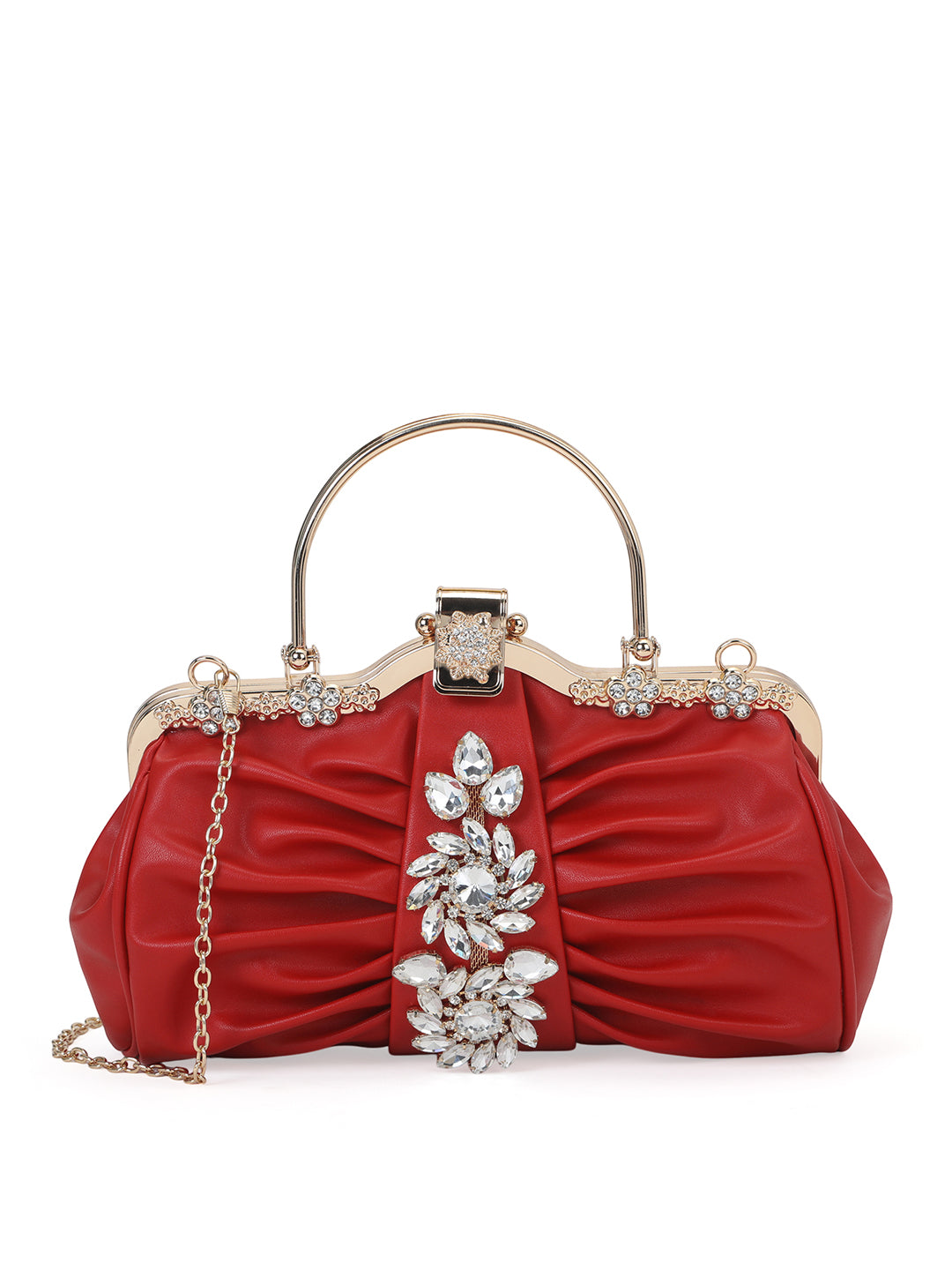 Ealing Small Handle Clutch Red