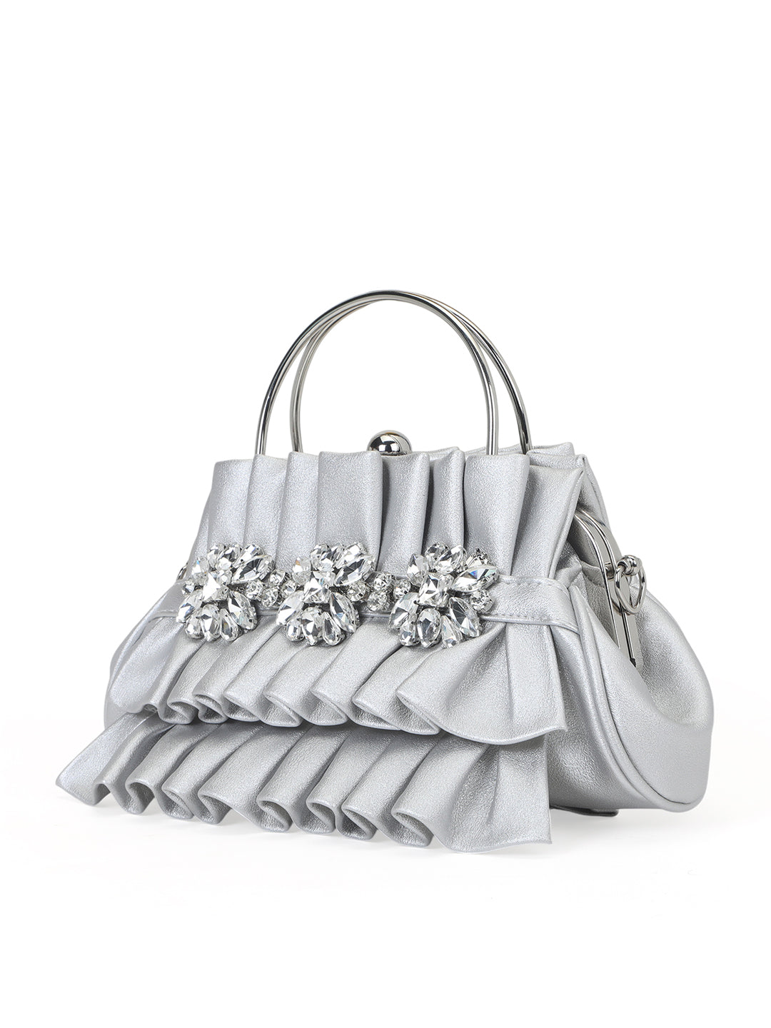 Richmond Small Handle Clutch Silver