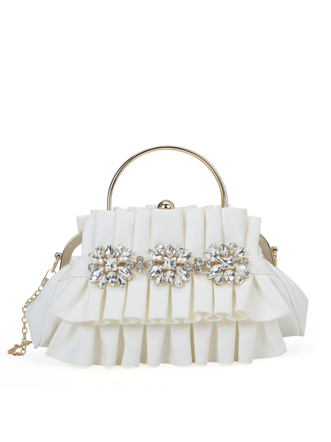 Richmond Small Handle Clutch White