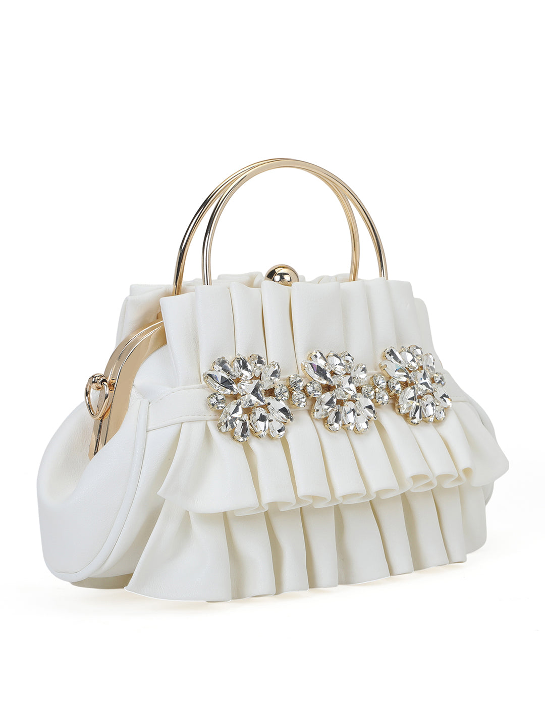 Richmond Small Handle Clutch White