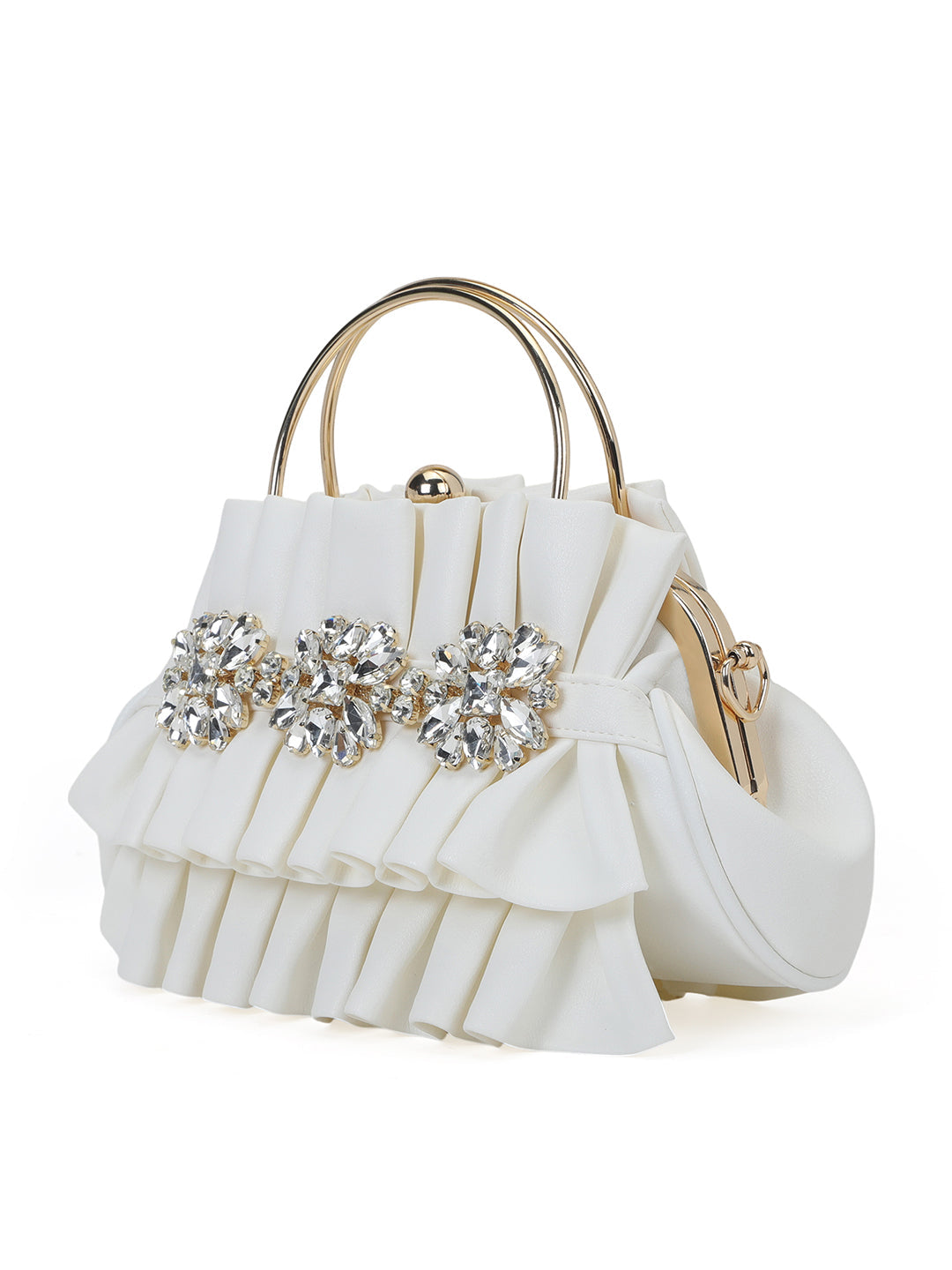 Richmond Small Handle Clutch White