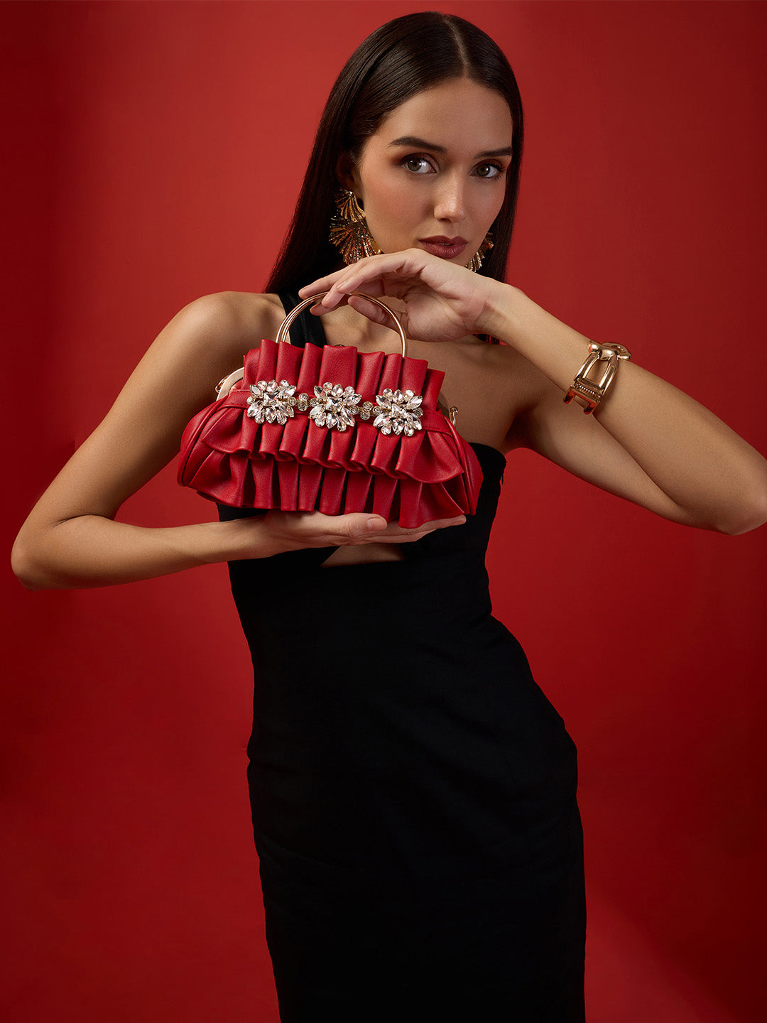 Richmond Small Handle Clutch Red