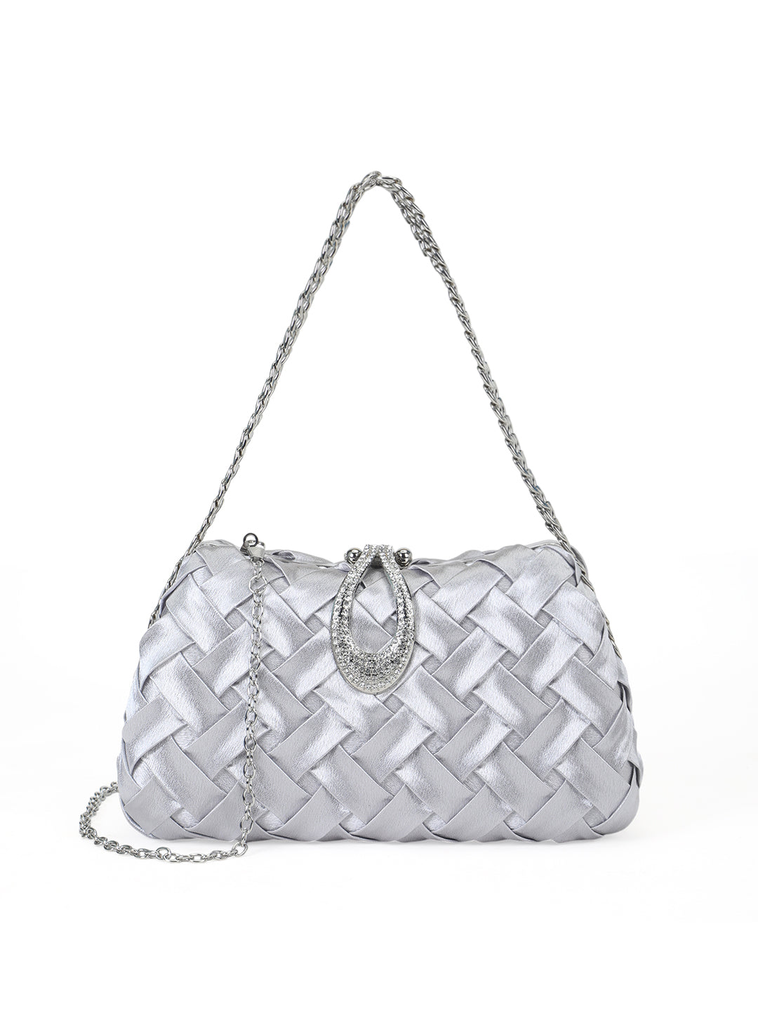 Suton Small Flap Clutch Silver