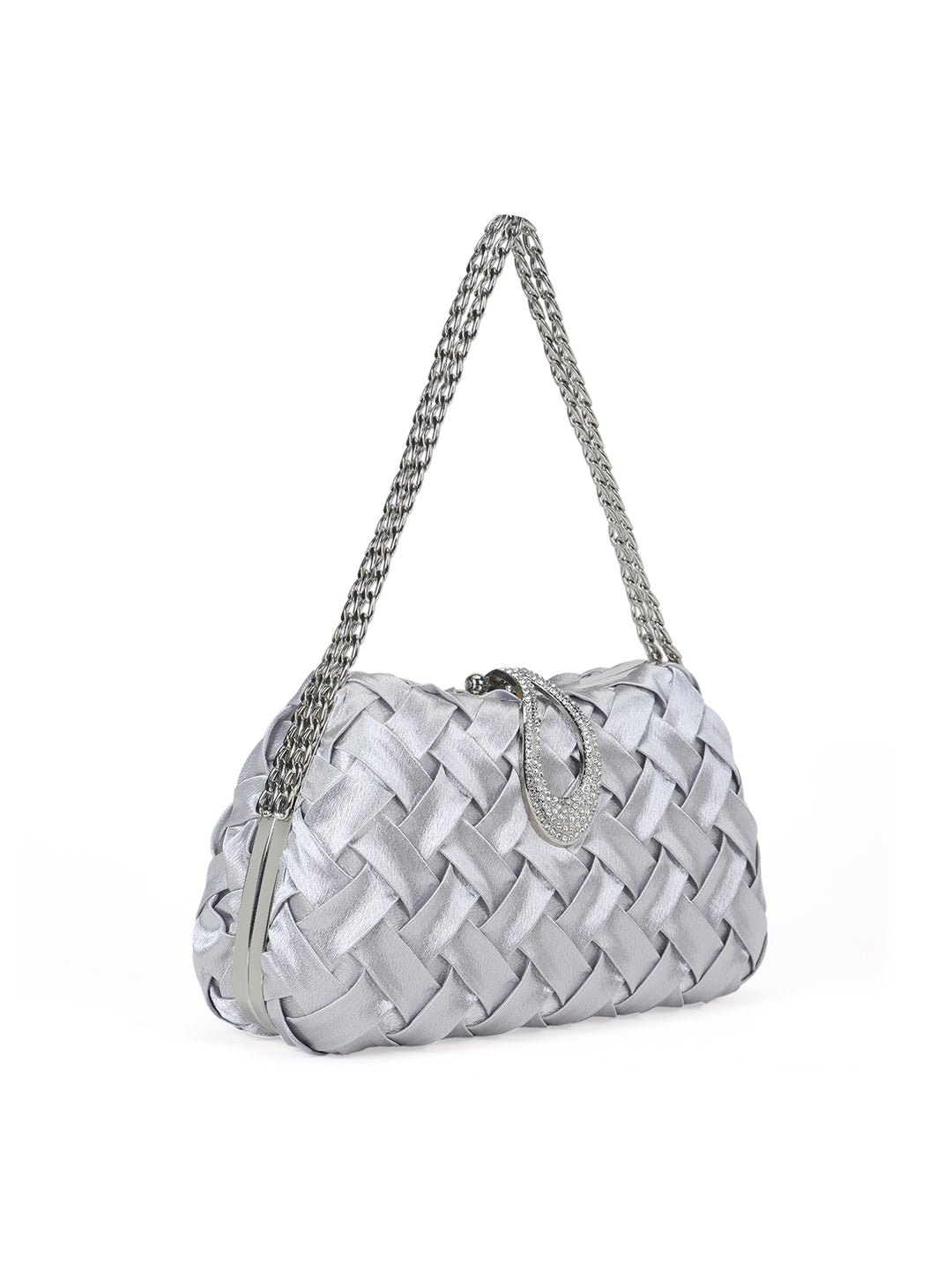 Suton Small Flap Clutch Silver
