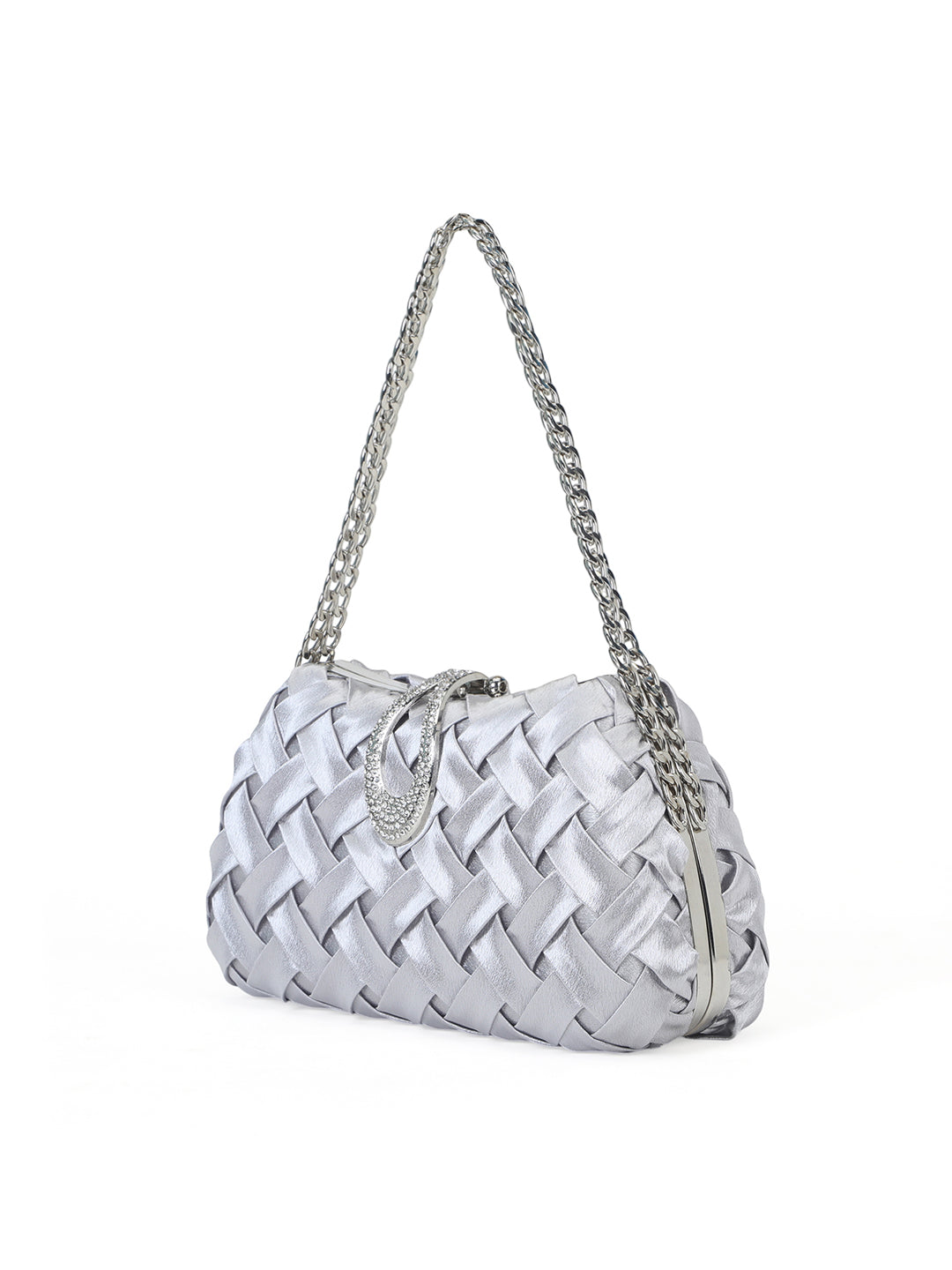 Suton Small Flap Clutch Silver