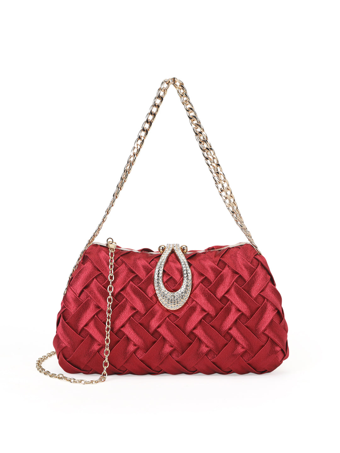 Suton Small Flap Clutch Maroon