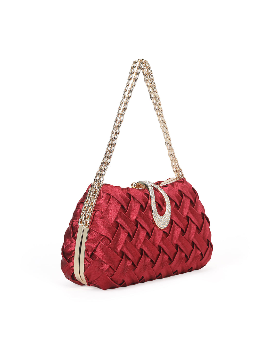 Suton Small Flap Clutch Maroon