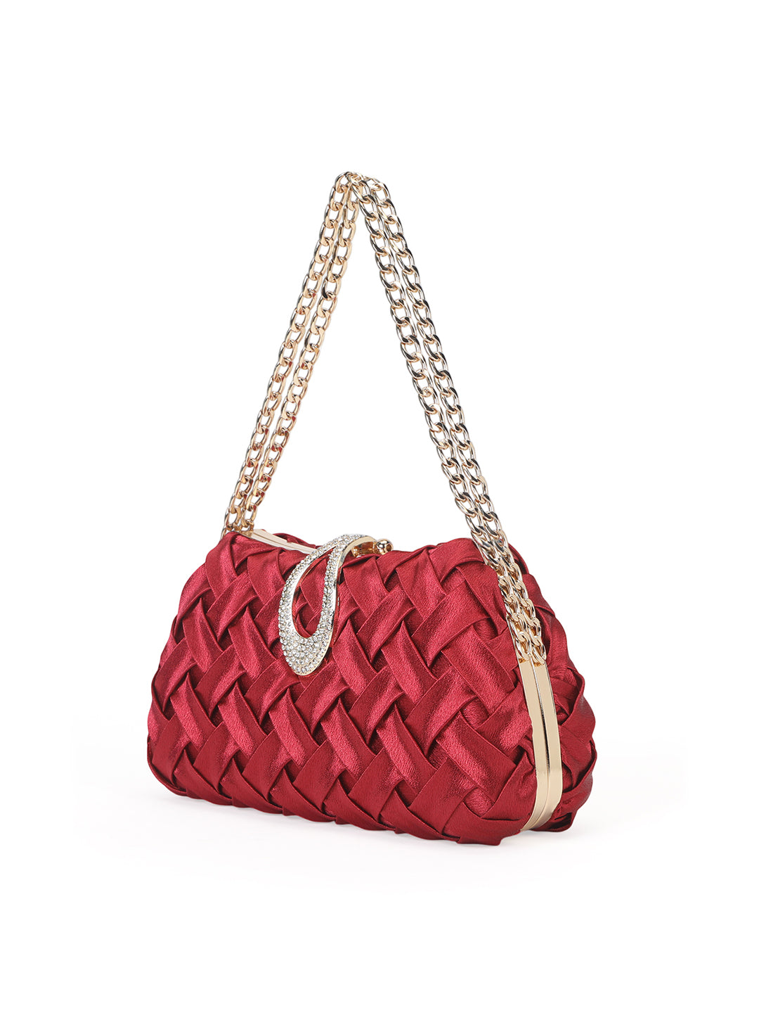 Suton Small Flap Clutch Maroon