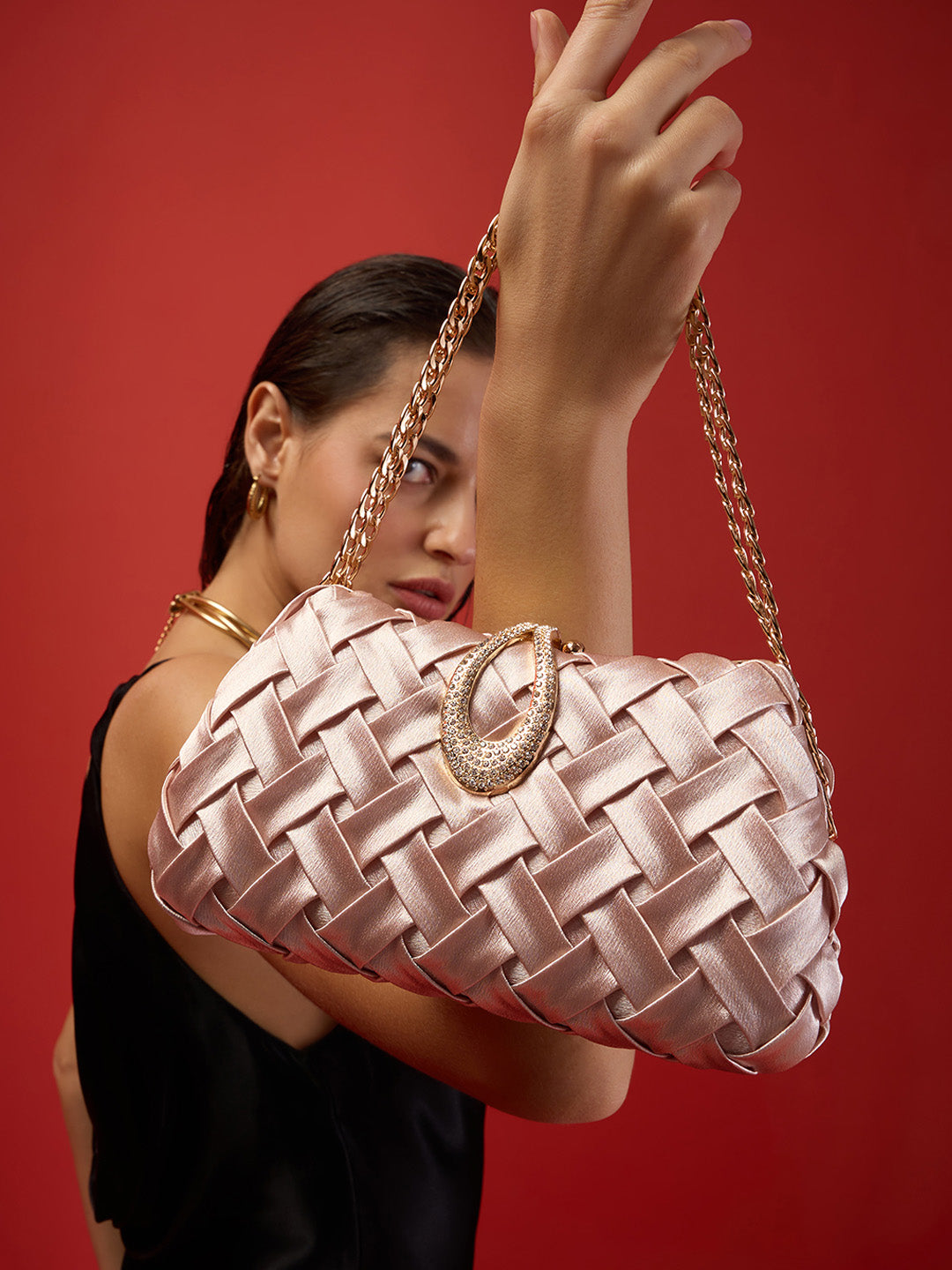 Suton Small Flap Clutch Rose Gold