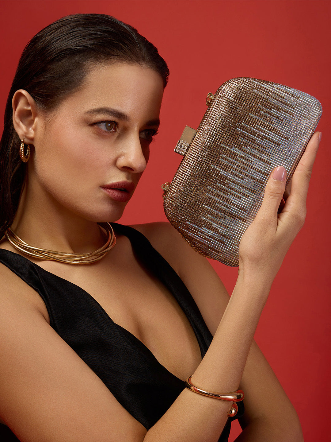 Brent Small Frame Clutch Gold