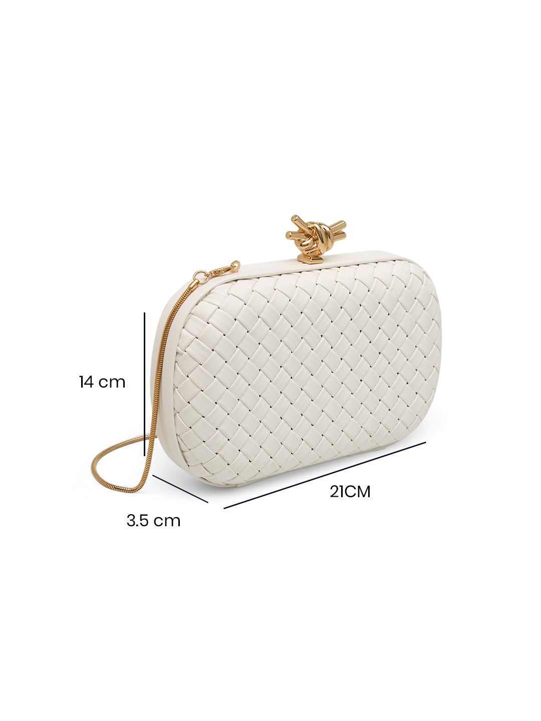 Durham Frame Clutch For Smallstylish Knot Lockdetachable Chain Sling Bag