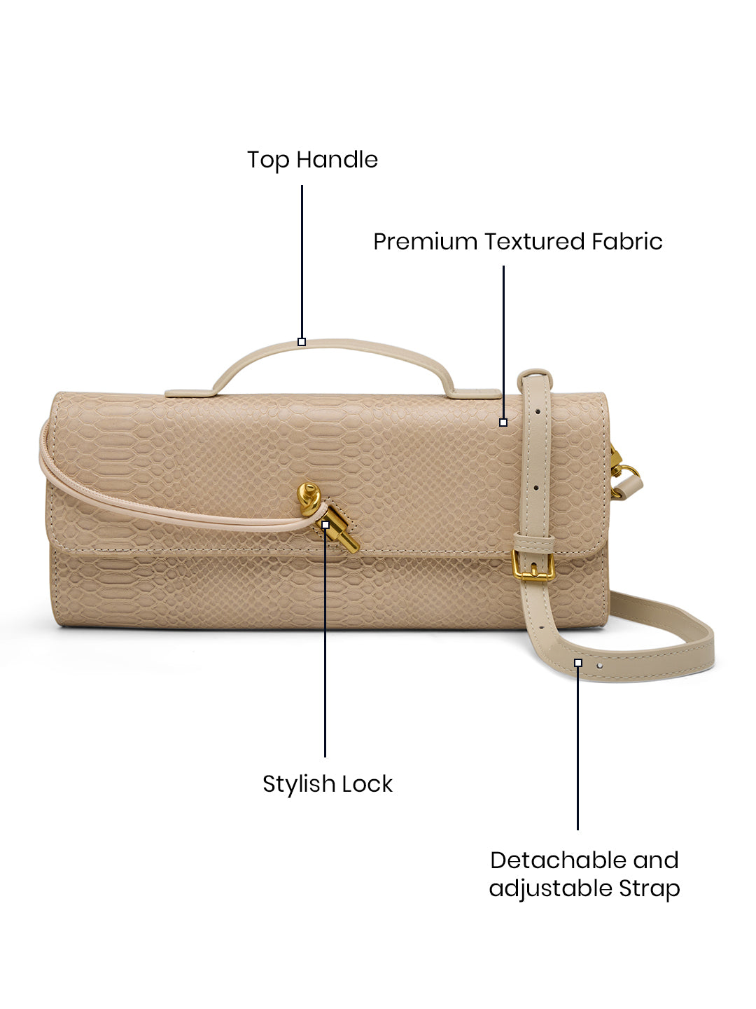 Derby Clutch For Mediumdetachable & Adjustable Sling Bag