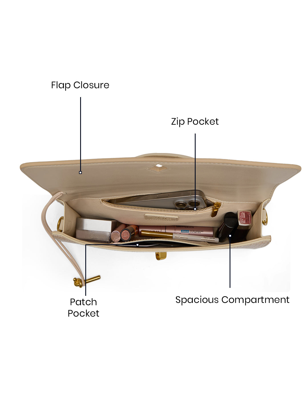 Derby Clutch For Mediumdetachable & Adjustable Sling Bag