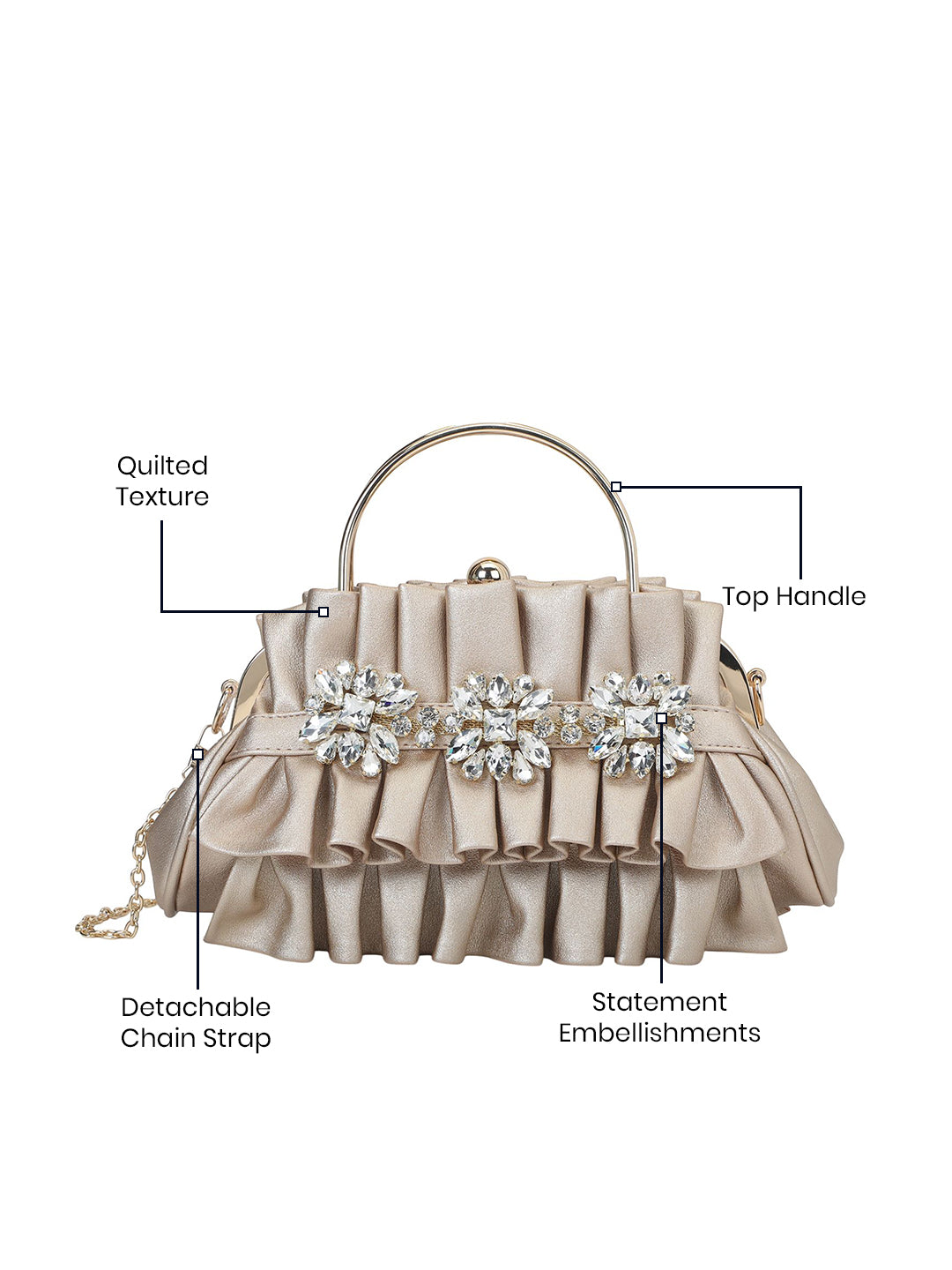 Richmond Frame Clutch Small Detachable Chain Sling Bag