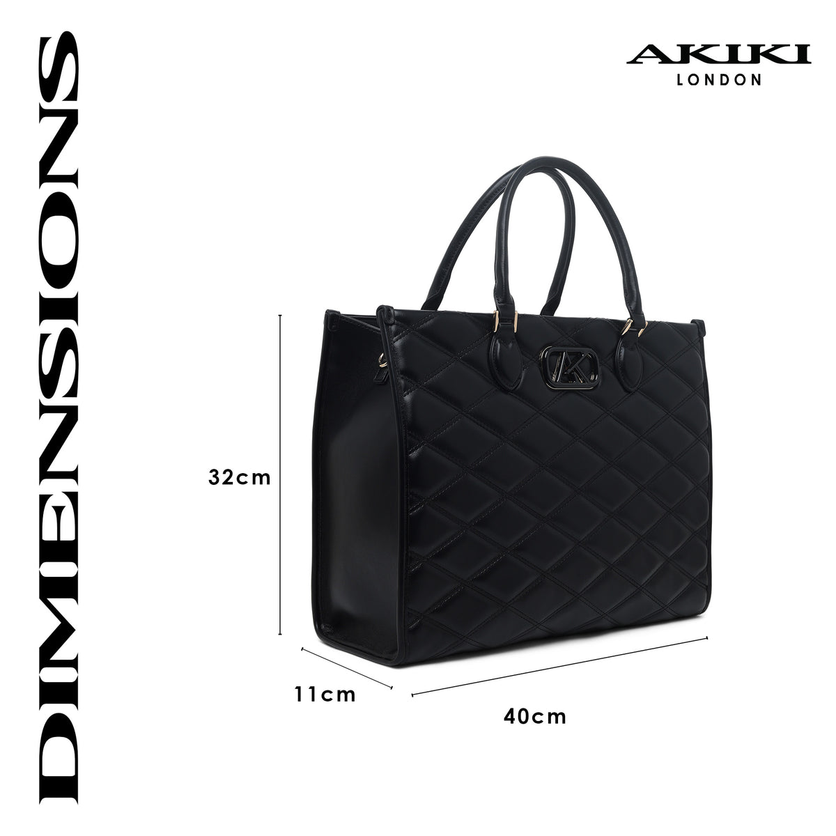 Paddington Extra Large Box Satchel Bag Black