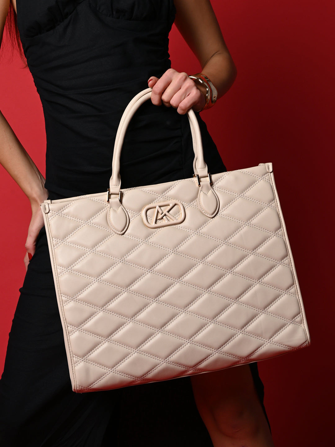 Paddington Extra Large Box Satchel Bag Off White