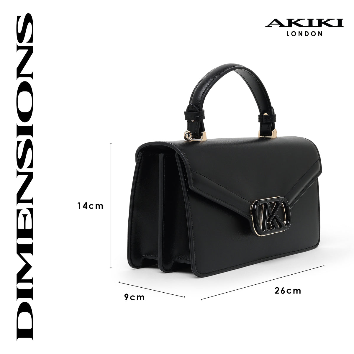 Mayfair Flap Medium Satchel Bag Black
