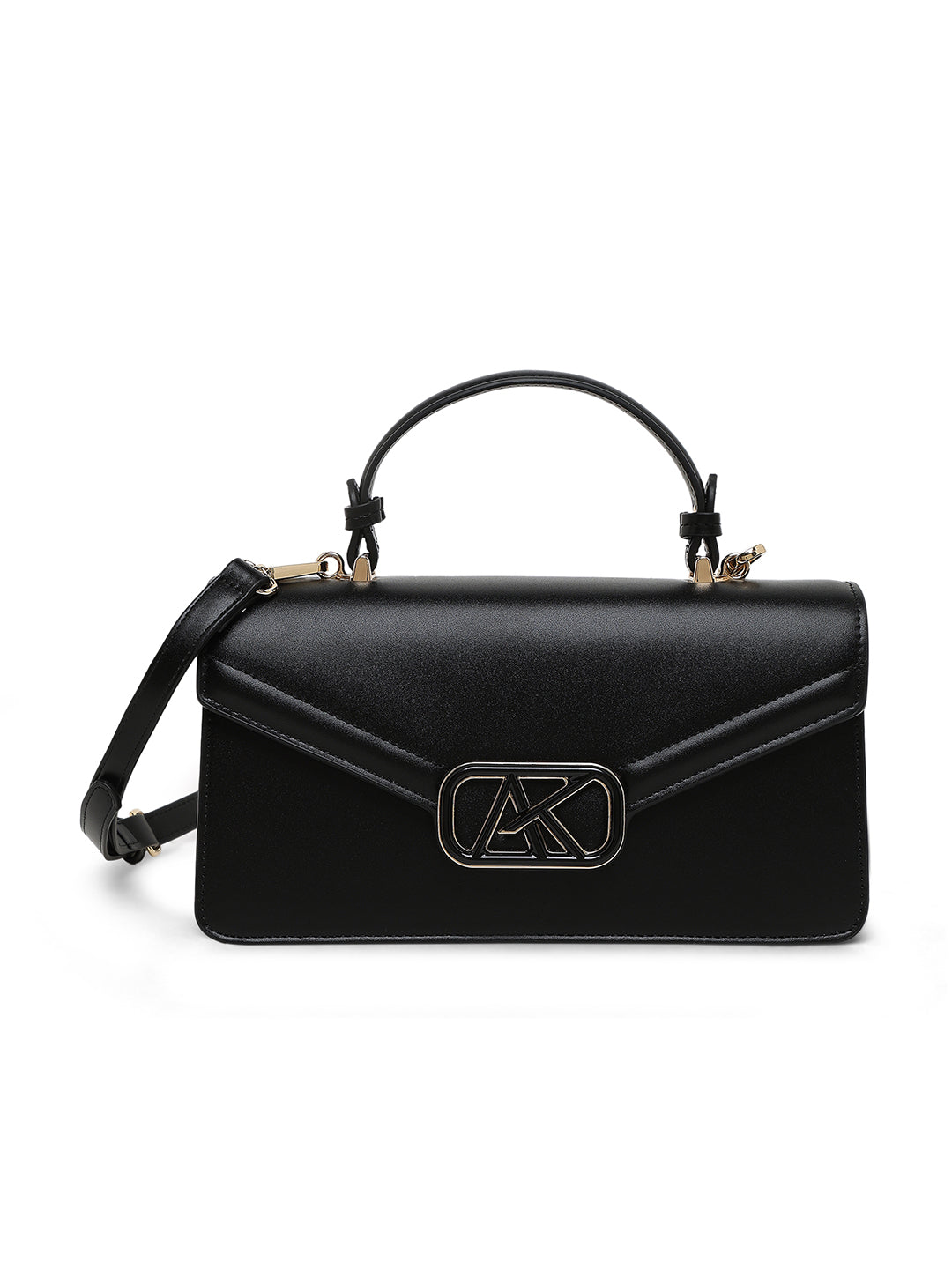 Mayfair Flap Medium Satchel Bag Black