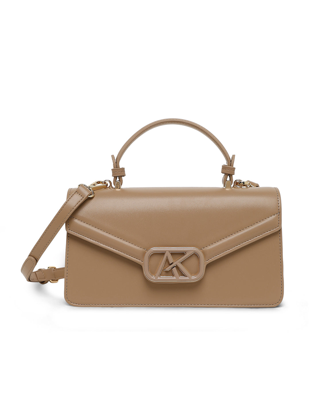 Mayfair Flap Medium Satchel Bag Beige
