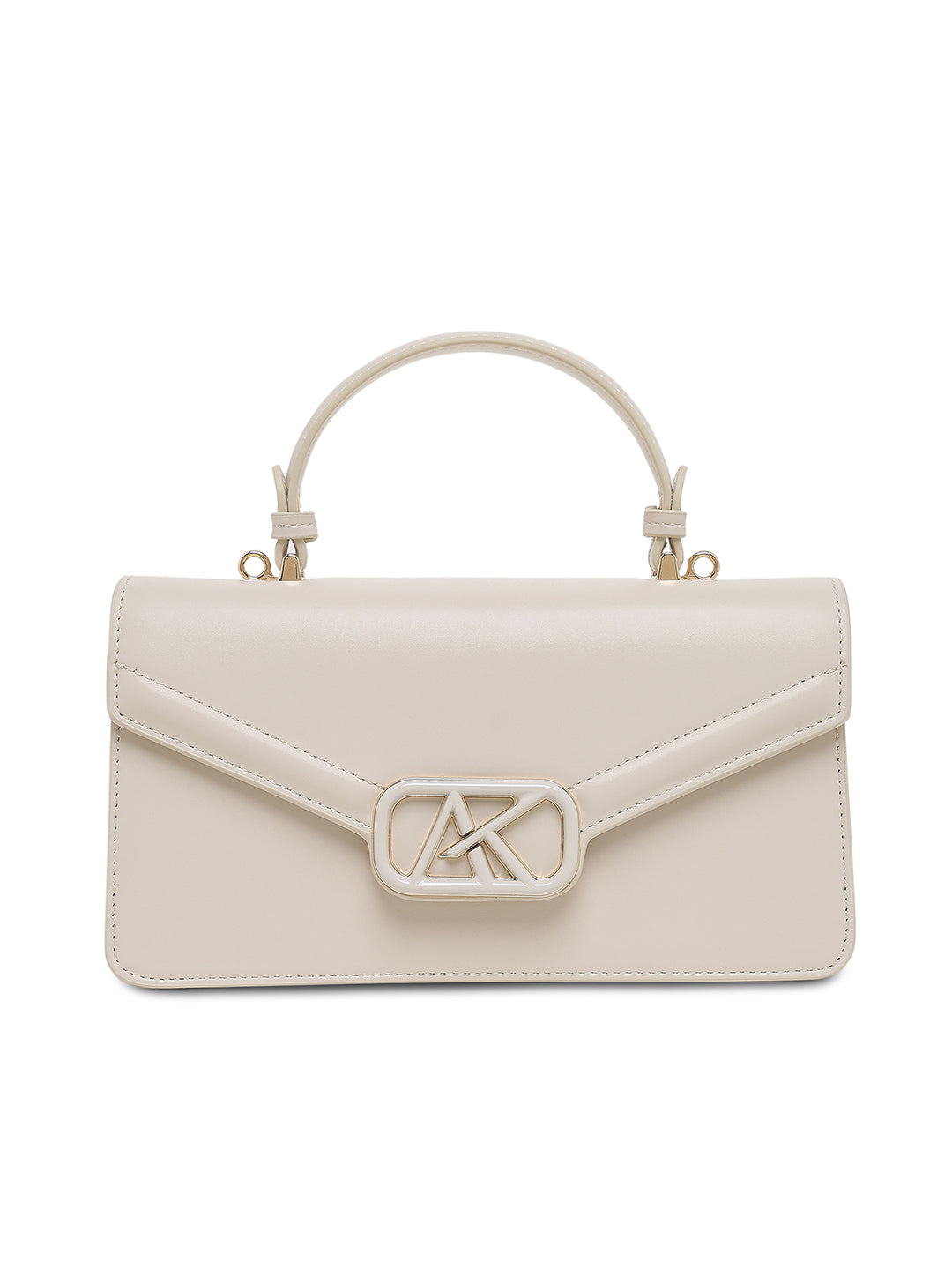 Mayfair Flap Medium Satchel Bag Off White