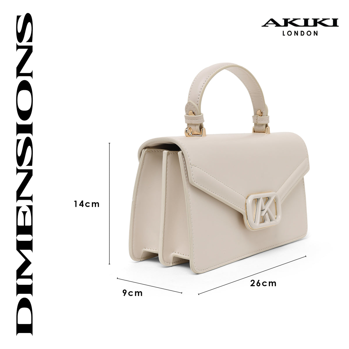 Mayfair Flap Medium Satchel Bag Off White