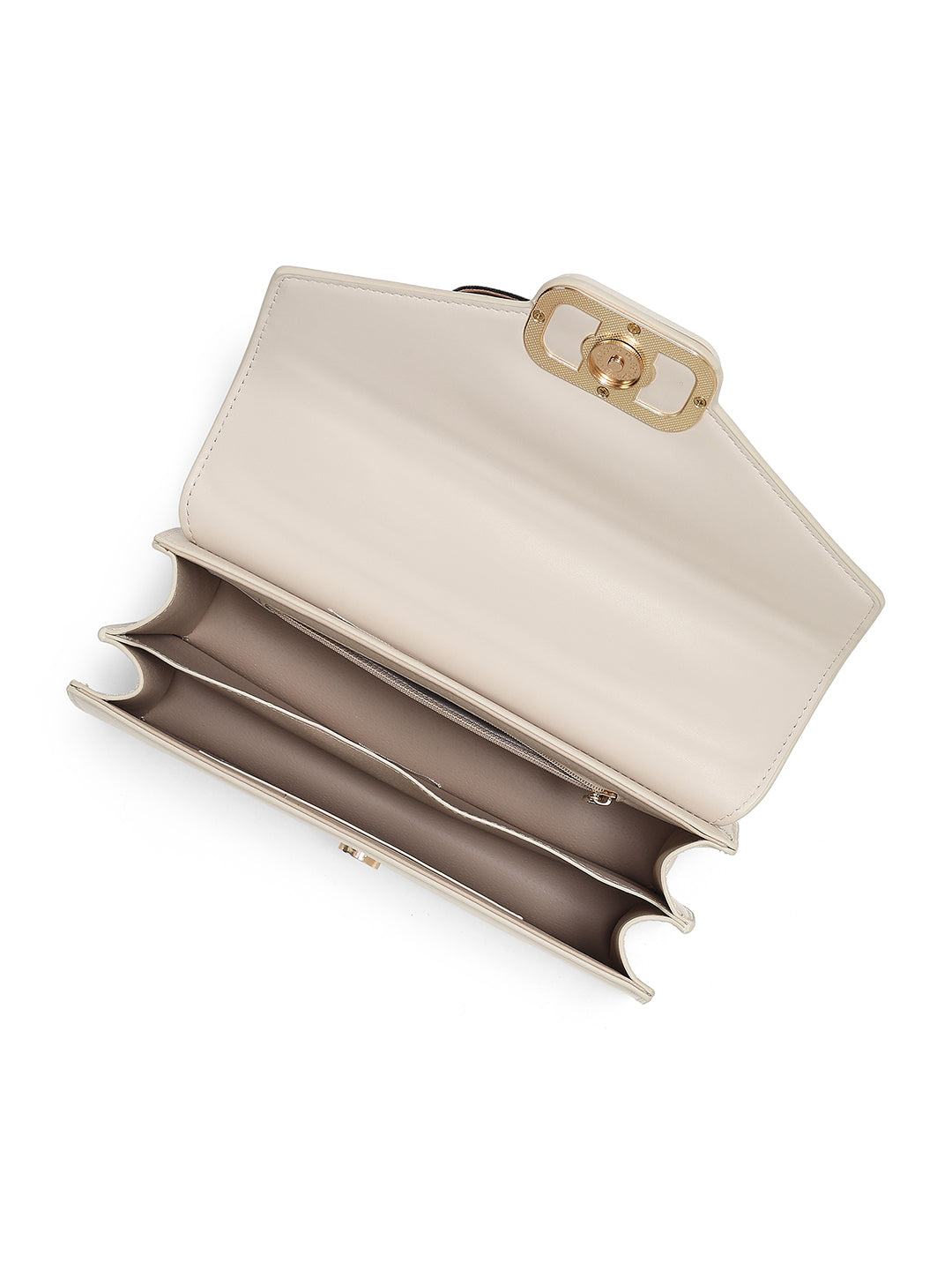 Mayfair Flap Medium Satchel Bag Off White
