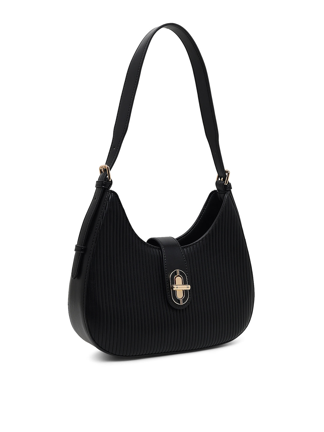 Greenwich Flap Small Hobo Bag Black