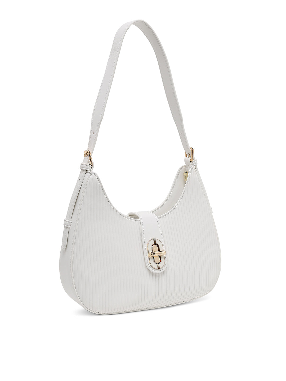 Greenwich Flap Small Hobo Bag White