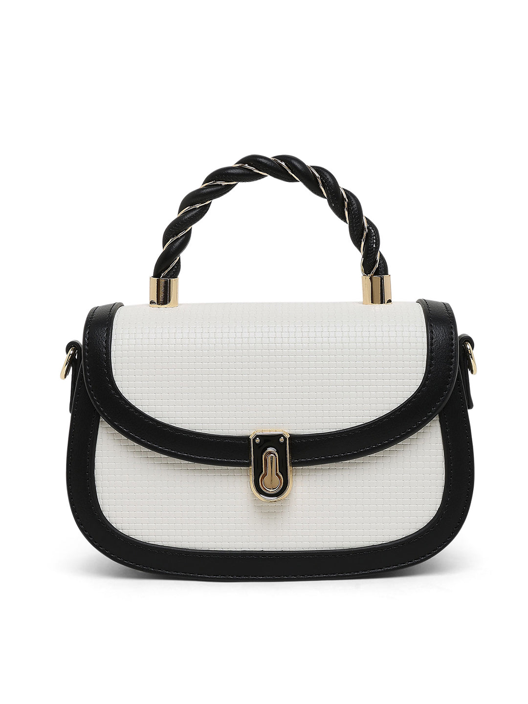 Trinity Flap Small Satchel Bag Black