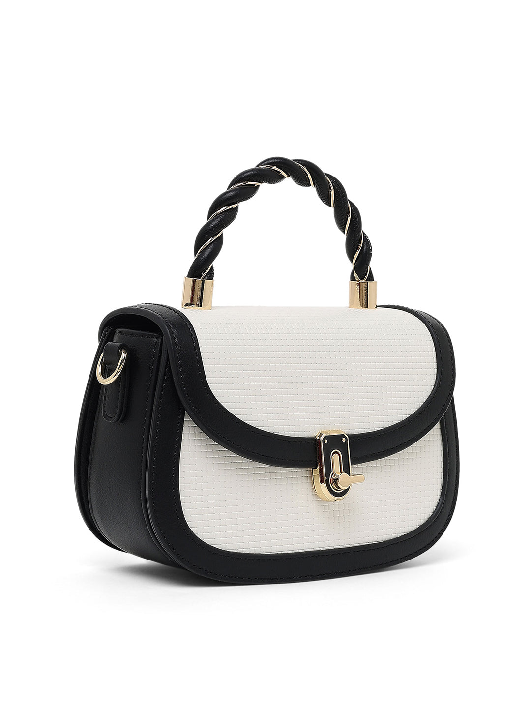 Trinity Flap Small Satchel Bag Black
