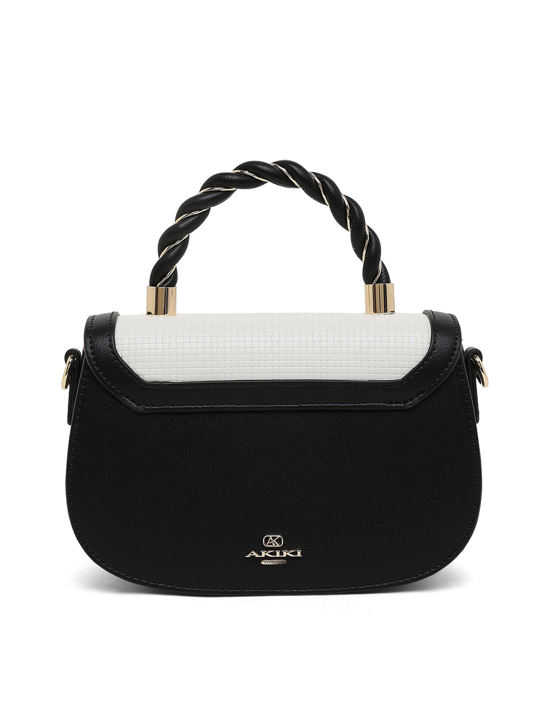 Trinity Flap Small Satchel Bag Black