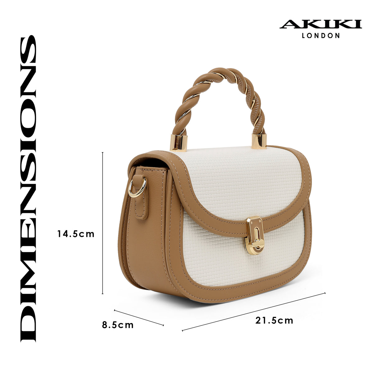 Trinity Flap Small Satchel Bag Beige