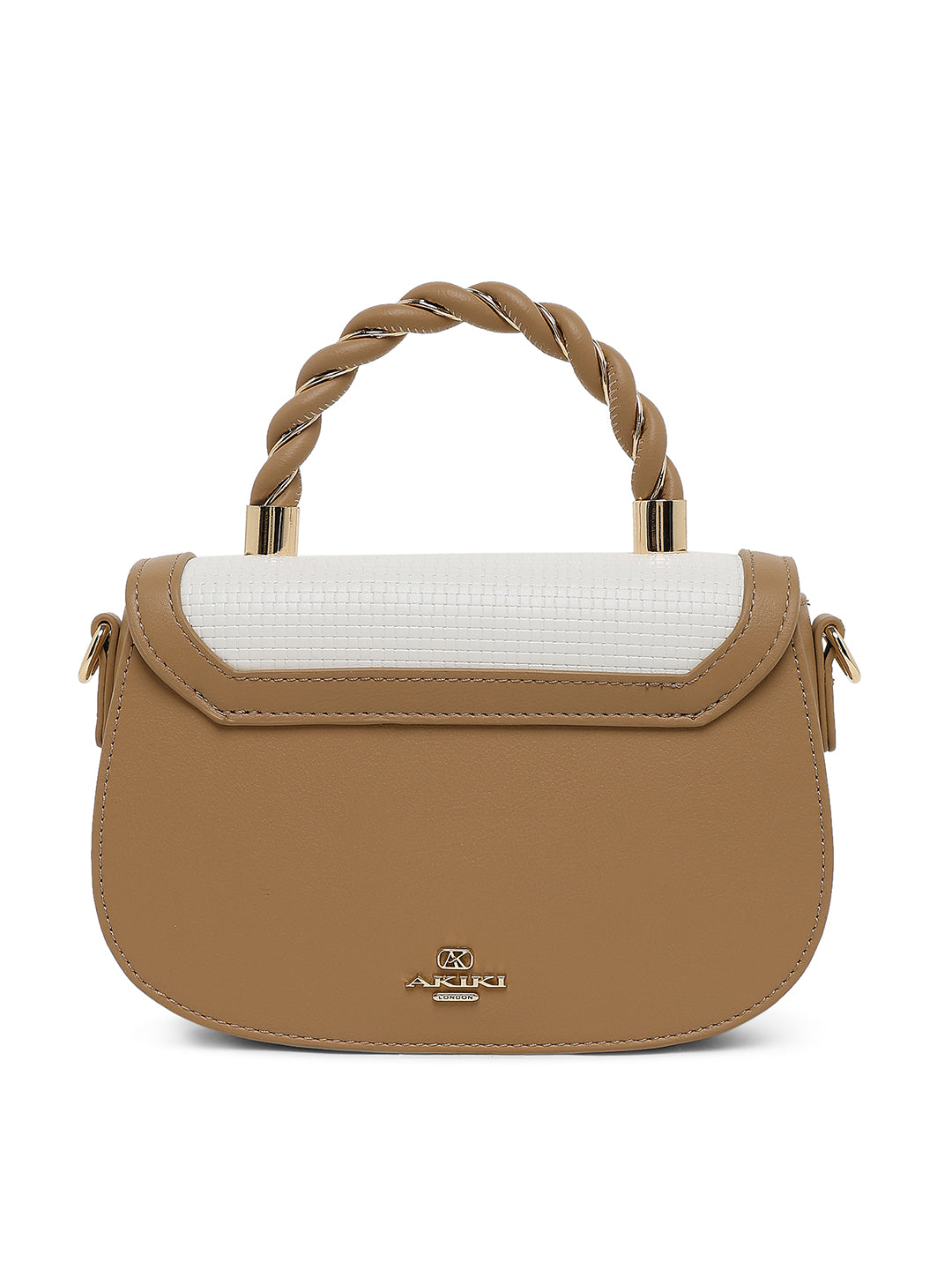 Trinity Flap Small Satchel Bag Beige