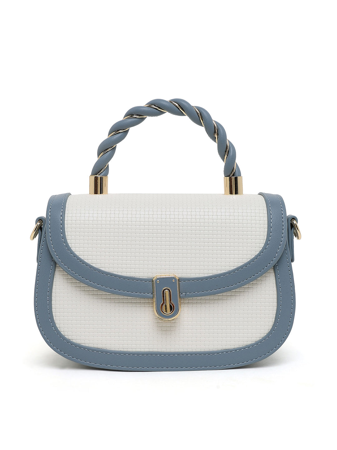 Trinity Flap Small Satchel Bag Blue