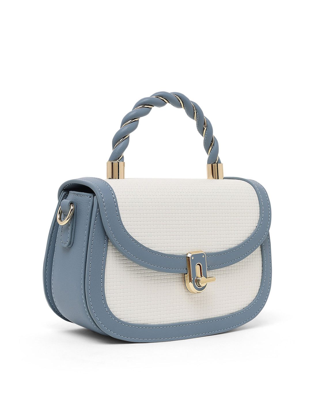 Trinity Flap Small Satchel Bag Blue