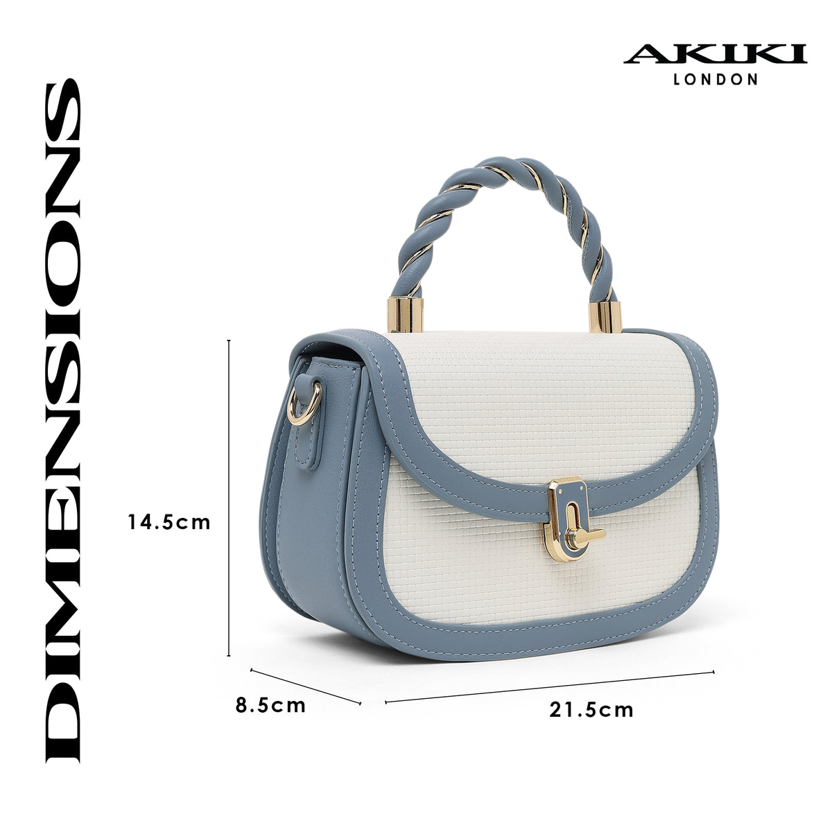 Trinity Flap Small Satchel Bag Blue