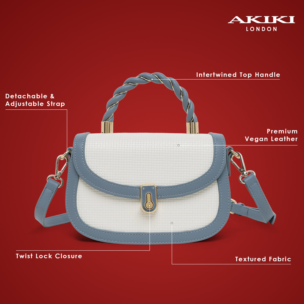 Trinity Flap Small Satchel Bag Blue