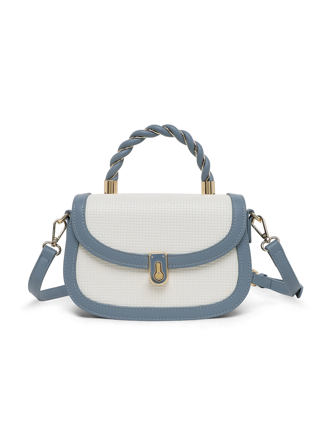 Trinity Flap Small Satchel Bag Blue