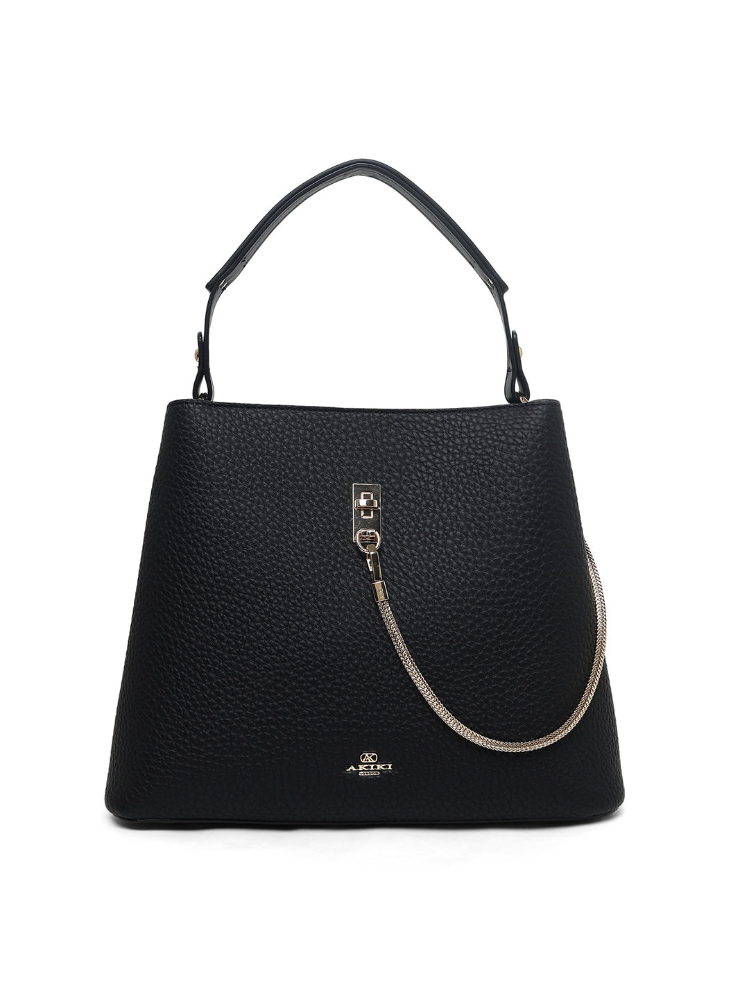 Thames 3 Compartments Large Bucket Bag Black