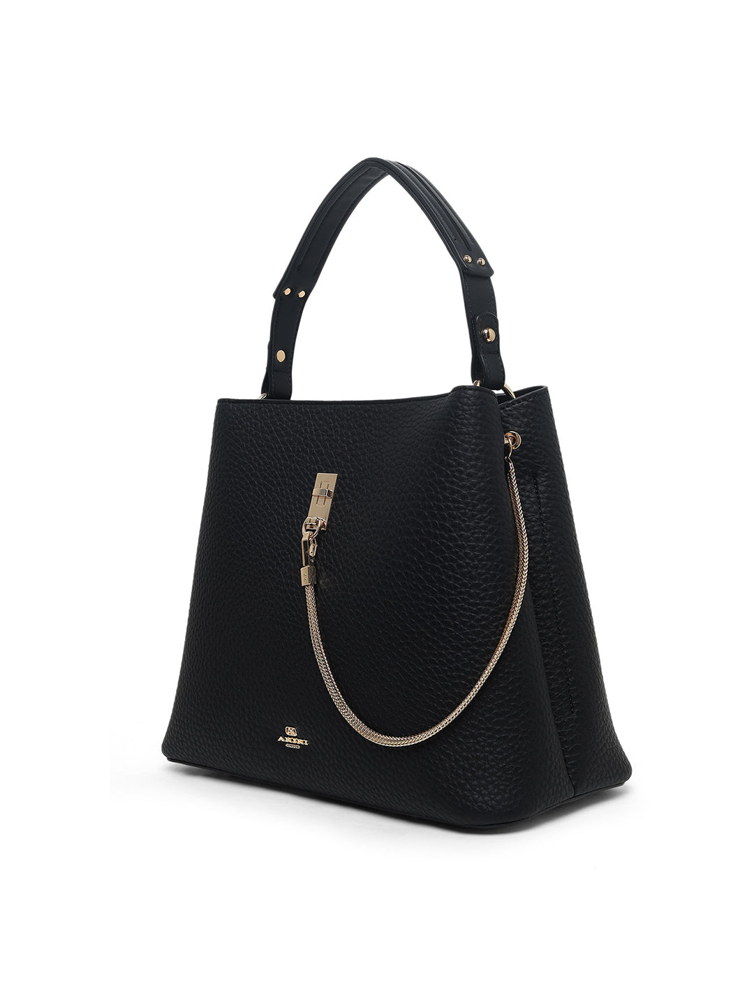 Thames 3 Compartments Large Bucket Bag Black